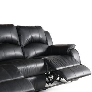 Santiago 6 Seater Buck Skin Fabric Chocolate And Steel Lounge Suite - Image 5